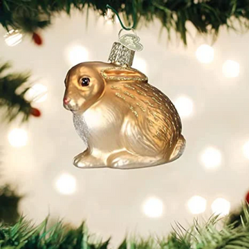 Tan Cottontail Bunny Ornament Old World Christmas Glass ornament