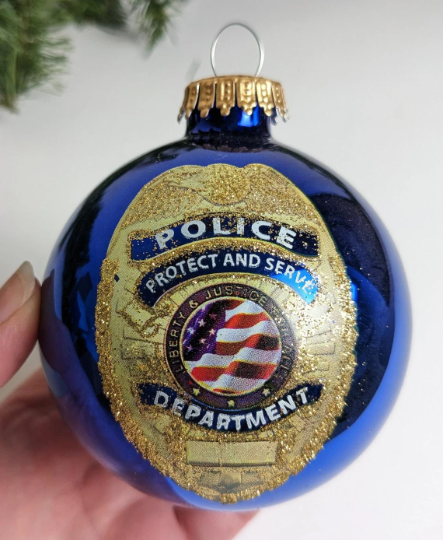 Police Badge Christmas Ornament