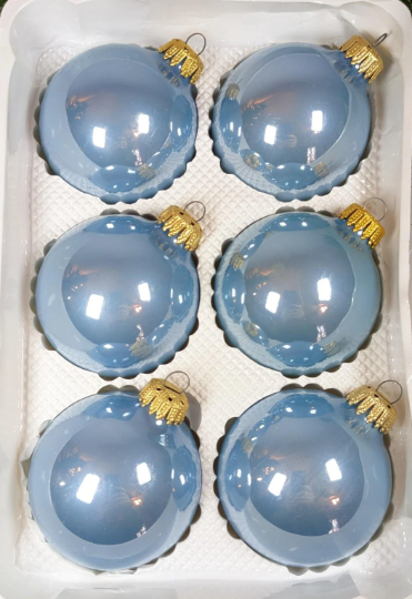 Vintage Krebs Kristen Blue Christmas Ornaments