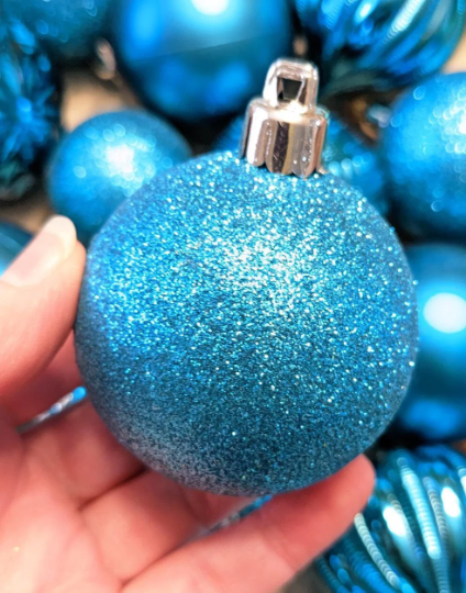 Vintage Shatterproof Turquoise Christmas Ornaments