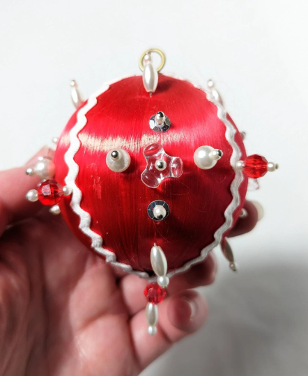 Vintage Beaded Pushpin Christmas Ornaments