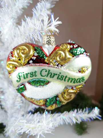 First Christmas Heart Old World Christmas Ornament