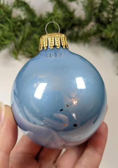 Vintage Krebs Kristen Blue Christmas Ornaments