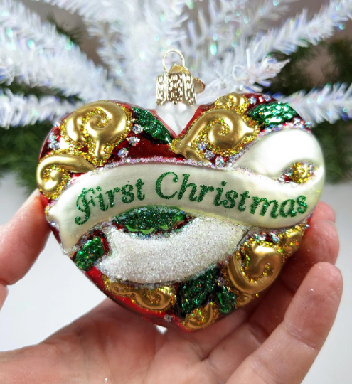 First Christmas Heart Old World Christmas Ornament