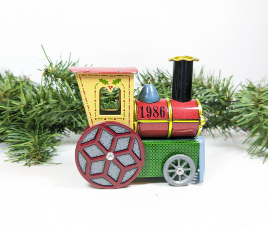 Vintage Tin Locomotive 1986 Christmas Ornament