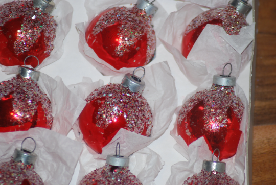 Vintage Snowcapped Christmas Ornaments