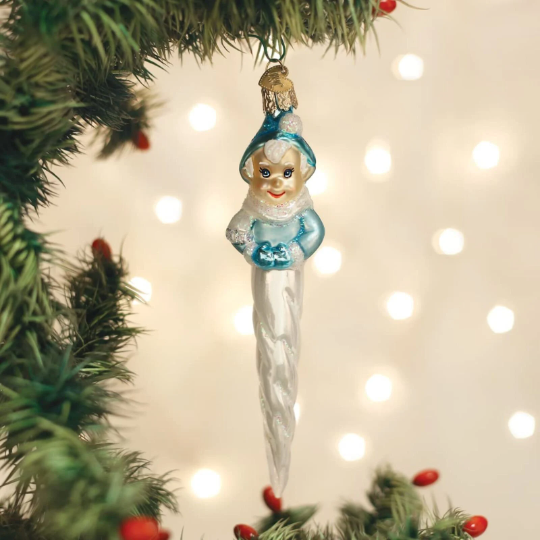 Frosty Elf Icicle Old World Christmas Glass Ornament