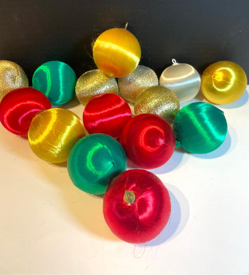 Multi Colored Satin Christmas Ornaments