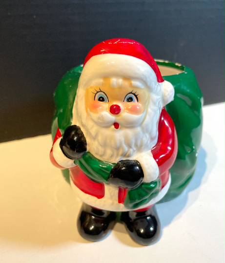 Vintage Ceramic Santa Claus Christmas Planter