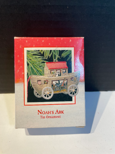 Vintage Hallmark Noah's Ark Tin Christmas Ornament