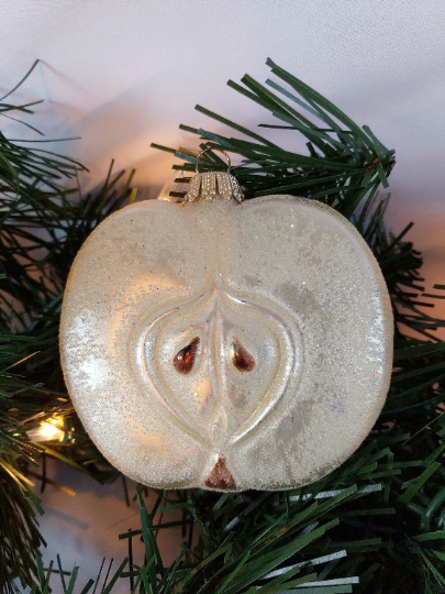 Vintage Apple Glass Christmas Ornament