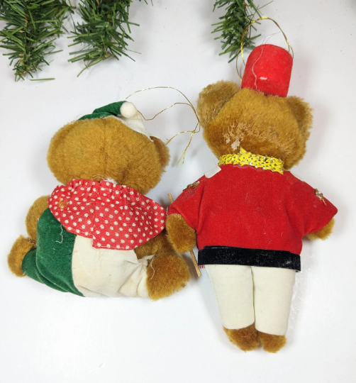 Vintage Bear Christmas Ornaments