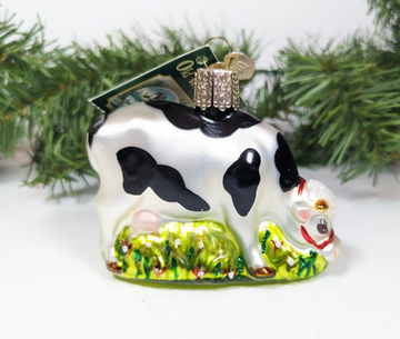 Grazing Cow Retired Old World Ornament