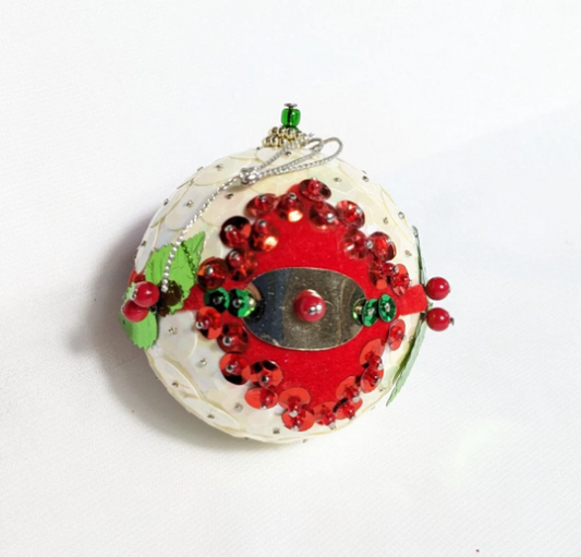 Vintage Beaded Pushpin Christmas Ornament