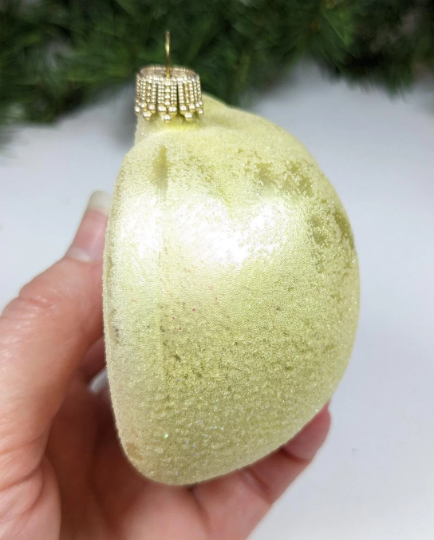 Vintage Apple Glass Christmas Ornament