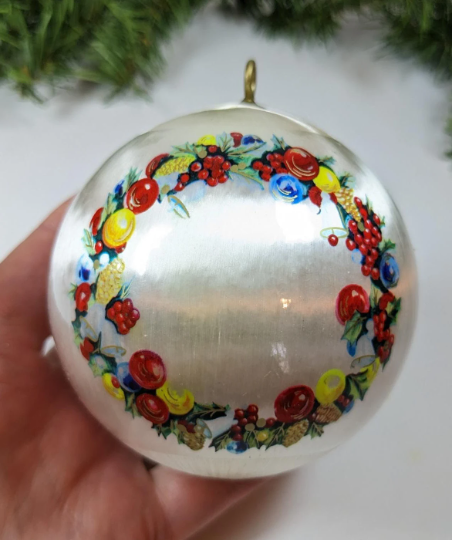 Vintage Merry Christmas Satin Christmas Ornament