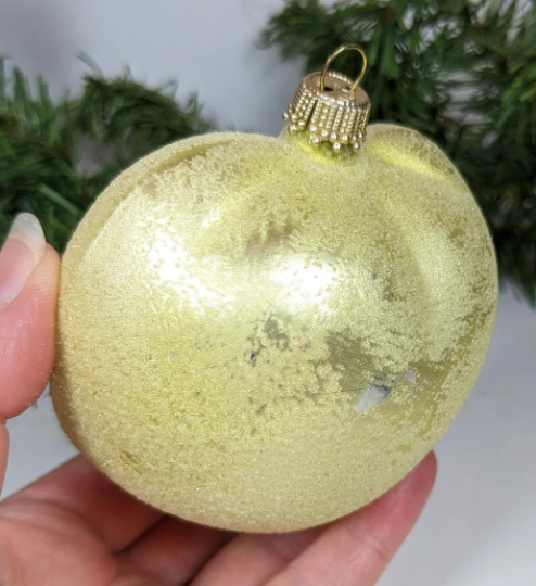 Vintage Apple Glass Christmas Ornament