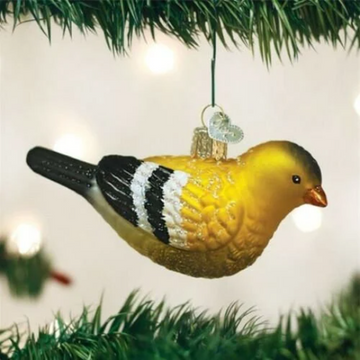 American Goldfinch Bird - Blown Glass Tree Ornament by Old World Christmas