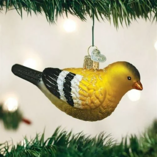 American Goldfinch Old World Christmas Bird Ornament