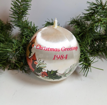 Vintage Hallmark 1984 Satin Christmas Greetings Ornament