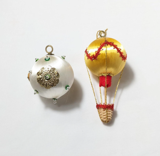 Vintage Beaded Pushpin Christmas Ornaments