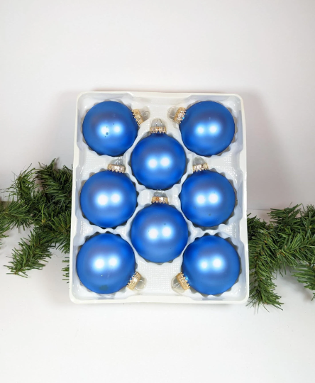 Vintage Krebs Blue Christmas Ornaments