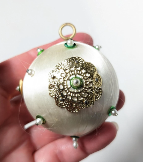 Vintage Beaded Pushpin Christmas Ornaments