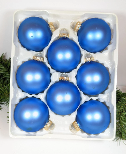 Vintage Krebs Blue Christmas Ornaments