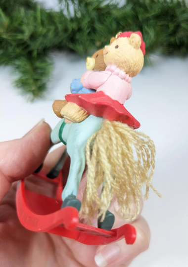 Vintage 1992 Lustre Fame Our First Christmas Together Rocking Horse Ornament