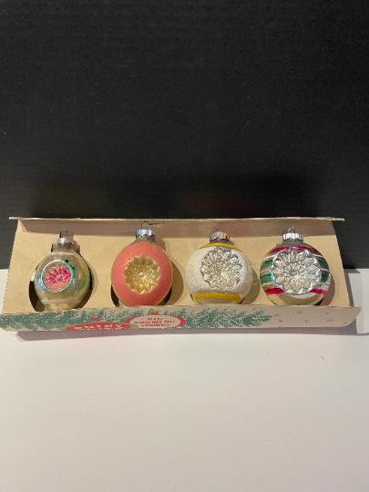 Vintage Shiny Brite Reflector Christmas Ornaments