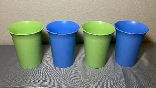 Vintage Light Green Periwinkle Blue Bell Tumbler Cups