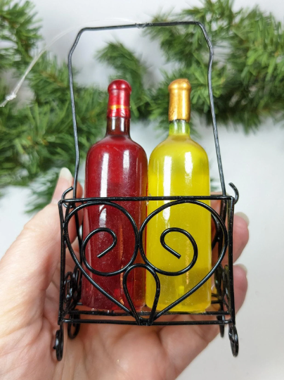 Vintage Wine and Caddy Christmas Ornament