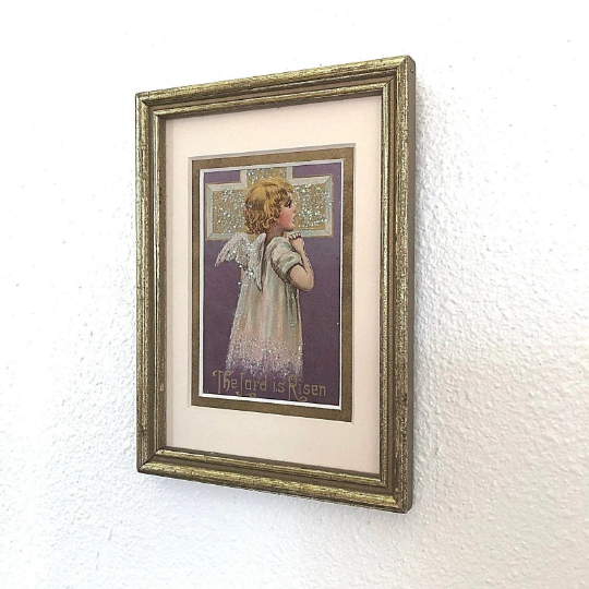 Vintage Framed 1908 "The Lord is Risen" Card