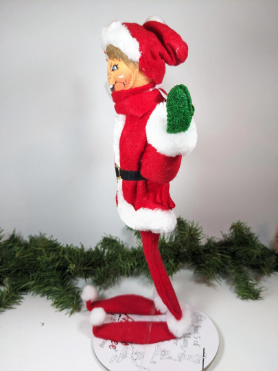 Very Merry Red Elf Christmas Doll, Large Annalee Handmade Doll