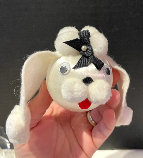 Vintage Poodle Satin Christmas Ornament