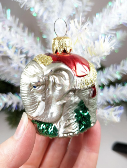 Vintage Retired Inge Glas Elephant Ornament