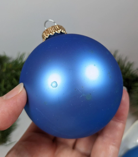 Vintage Krebs Blue Christmas Ornaments