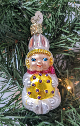 Bunny Girl Old World Christmas Retired Glass Ornament