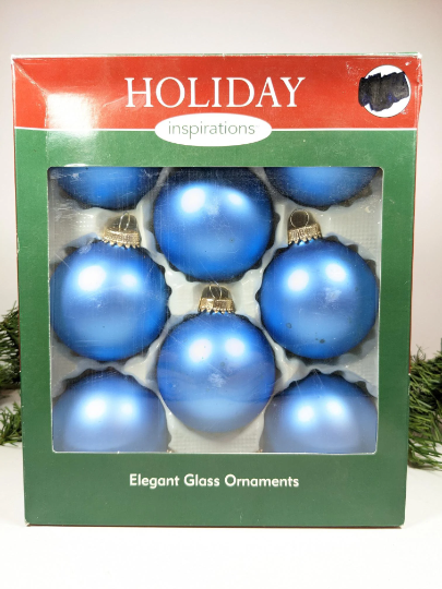 Vintage Krebs Blue Christmas Ornaments