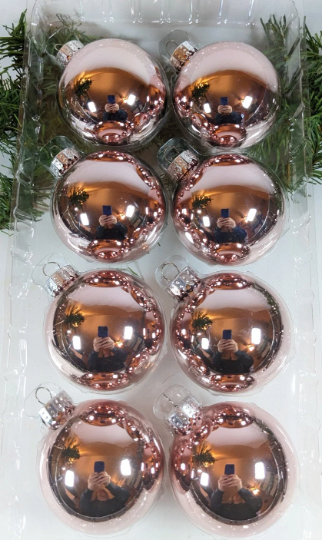 Metallic Pink NIB Christmas Ornaments