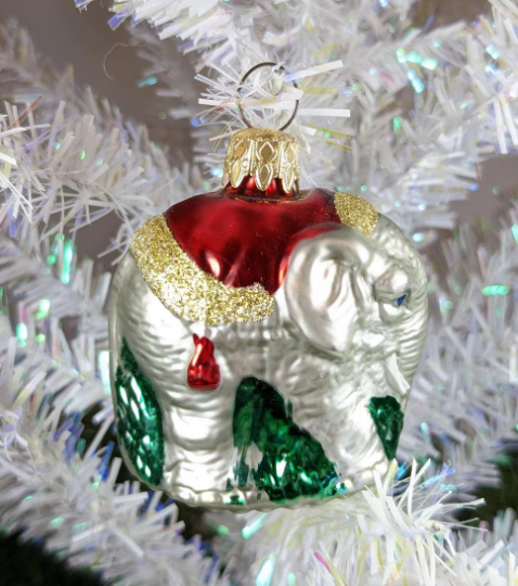 Vintage Retired Inge Glas Elephant Ornament