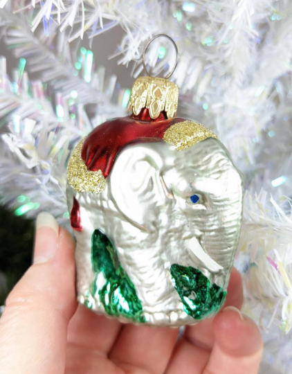 Vintage Retired Inge Glas Elephant Ornament