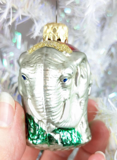 Vintage Retired Inge Glas Elephant Ornament