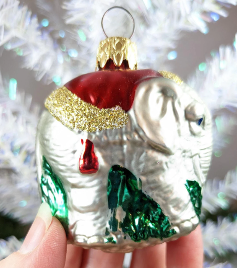 Vintage Retired Inge Glas Elephant Ornament