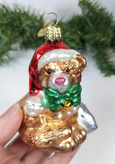 Cat with Toy Mouse Retired Old World Christmas Ornament