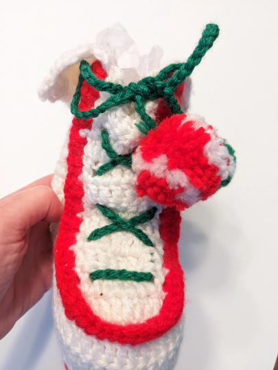 Vintage Crochet Granny Square Boot Christmas Stockings