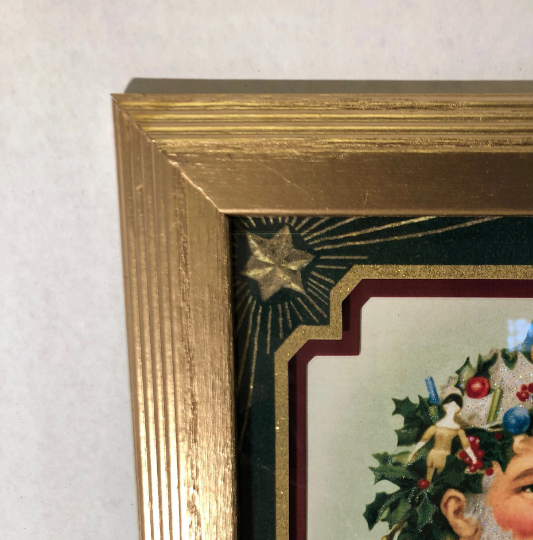 Vintage Framed Old World Christmas Santa