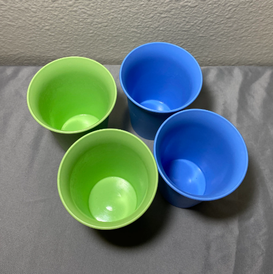 Vintage Light Green Periwinkle Blue Bell Tumbler Cups