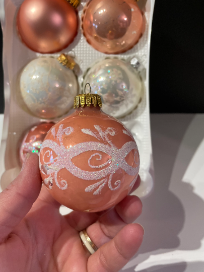 Vintage Krebs Coral Christmas Ornaments