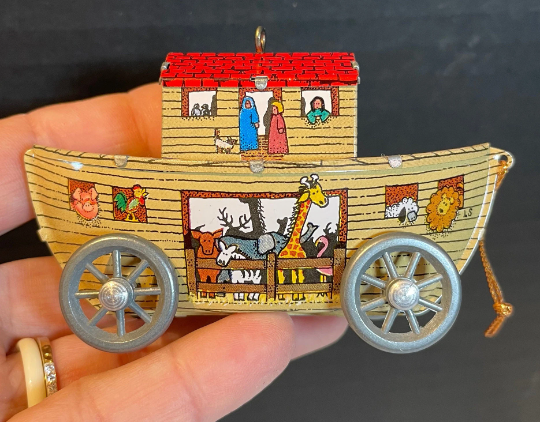 Vintage Hallmark Noah's Ark Tin Christmas Ornament